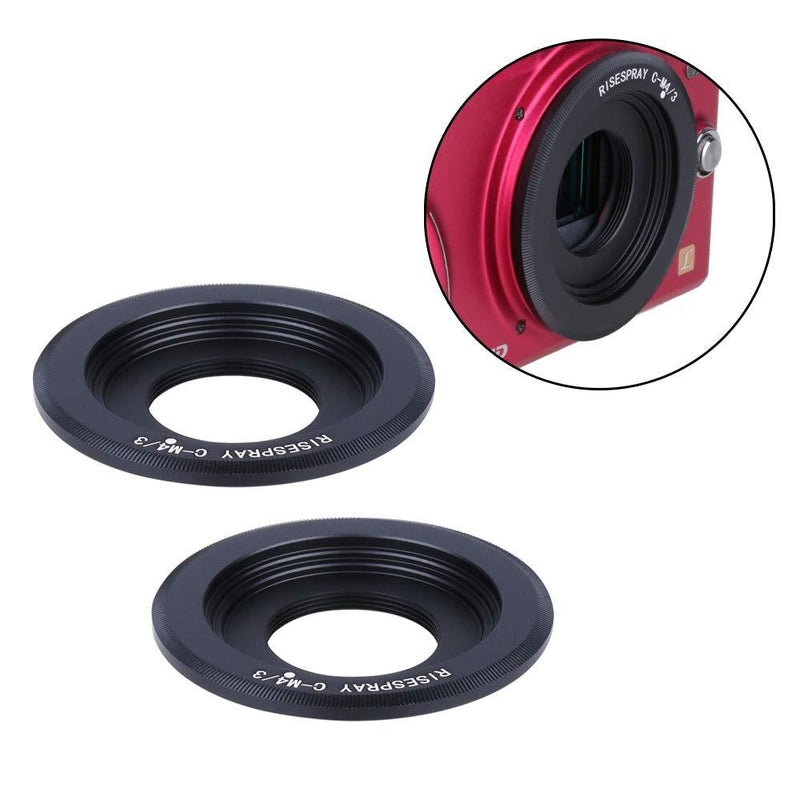 Wixine 2Pcs C-M4/3 Black Magic C Mount TV Lens to BMPCC Adapter MFT Micro 4/3 Camera