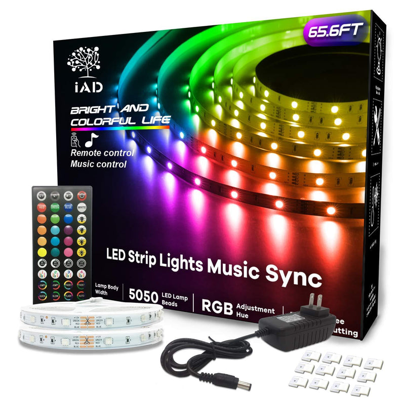 [AUSTRALIA] - IAD LED Strip Lights - 65.6FT Music Sync Color Changing Lights for Decoration Bedroom 