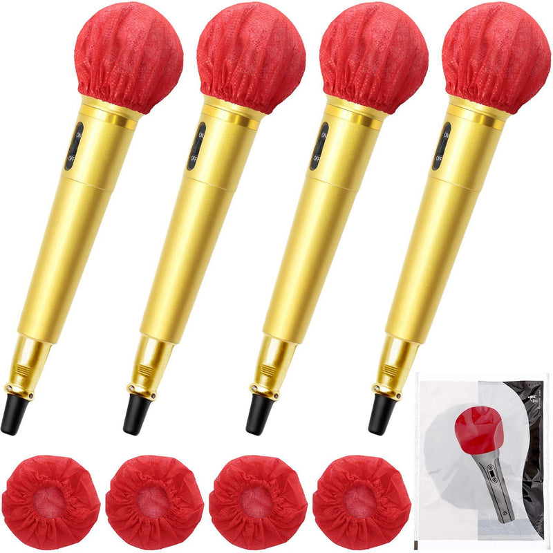 [AUSTRALIA] - 200 Pieces Disposable Microphone Cover Non-Woven Microphone Cover Windscreen Mic Cover Protective Cap for KTV Recording Room News Gathering, 3 Inch (Red) 