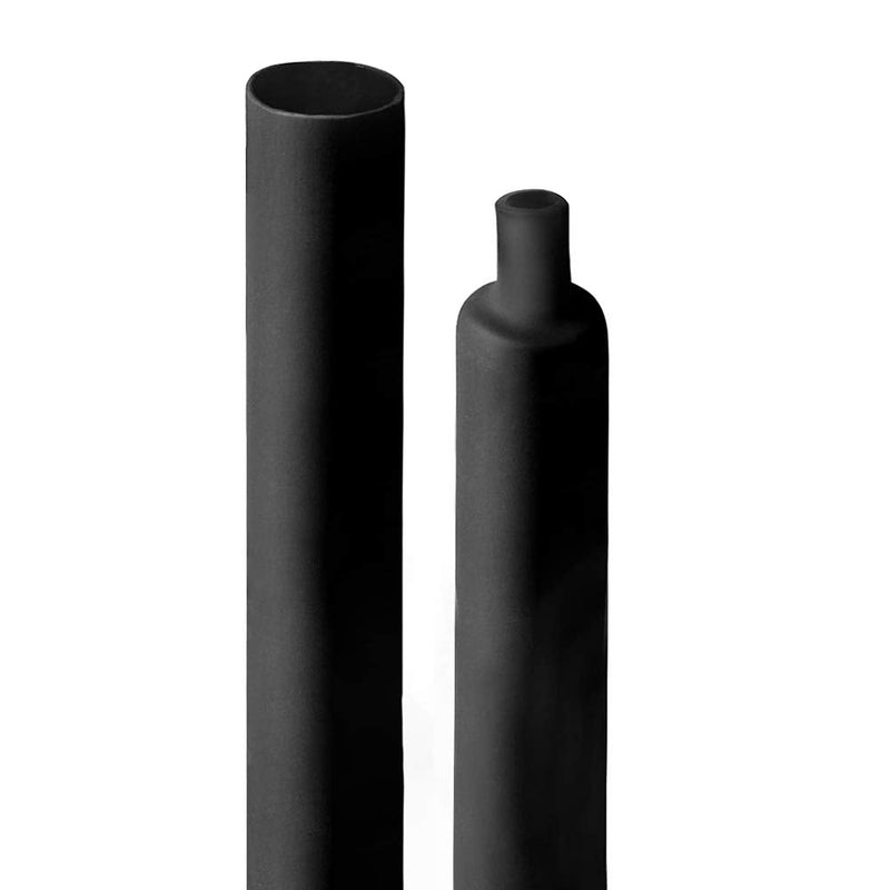 1/2" Wire Heat Shrink Tube Polyolefin Marine Heat Shrink Tubing 3:1 Dual Wall Adhesive-Lined Electric Tubes for Cable Wires, Black 20 Ft 1 20FT( 1/2", Black)