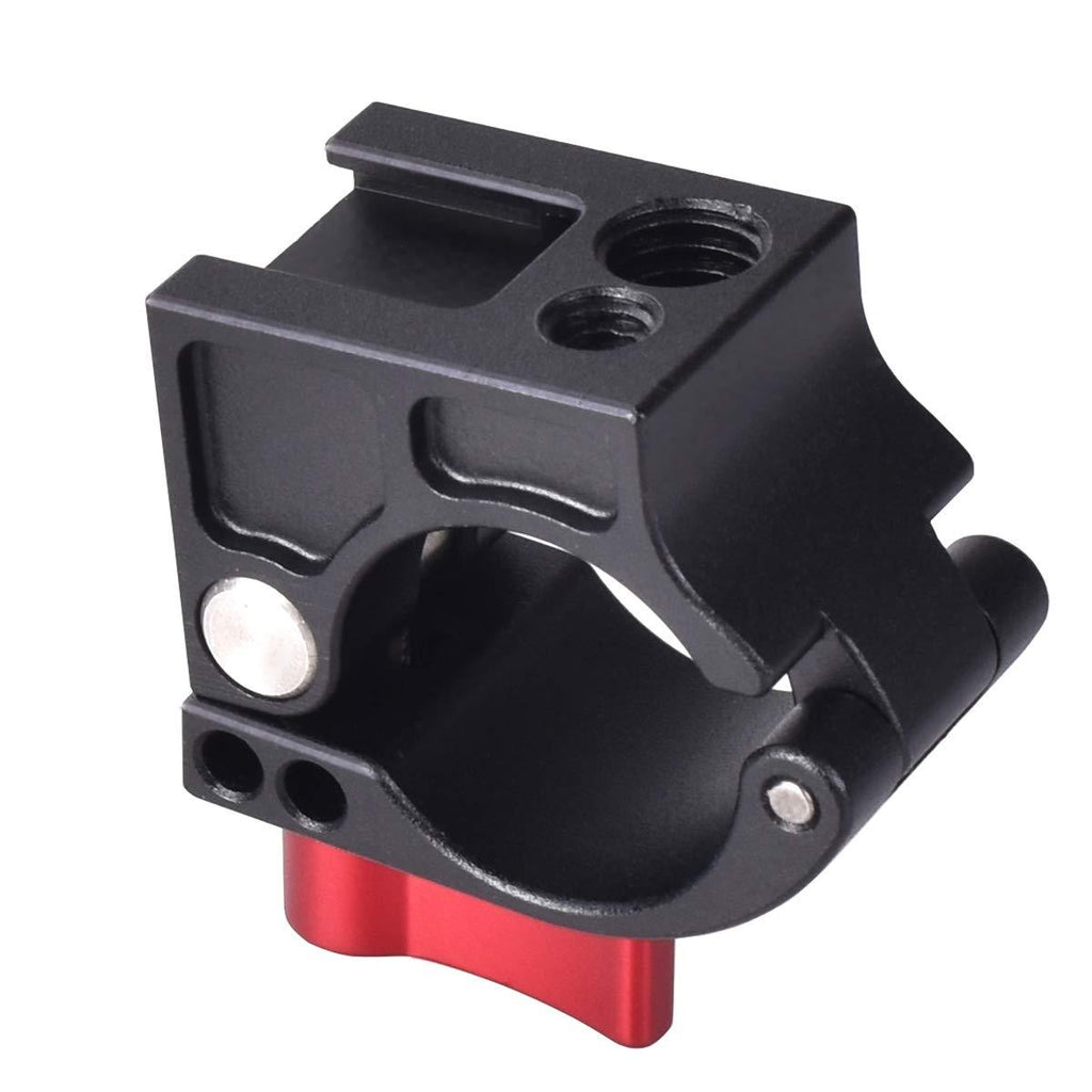 MOSHUSO 25mm 1 Inch Rod Clamp for DJI Ronin M Ronin MX Freely MOVI - Monitor Mount Adapter with Built-in Cold Shoe 1/4” and 3/8” Thread Holes w/ threads and cold shoe