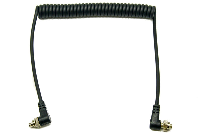 PROtastic Flash Sync Cable : Male Pc to Male Pc Coiled Cable, 30Cm - 100Cm Long.