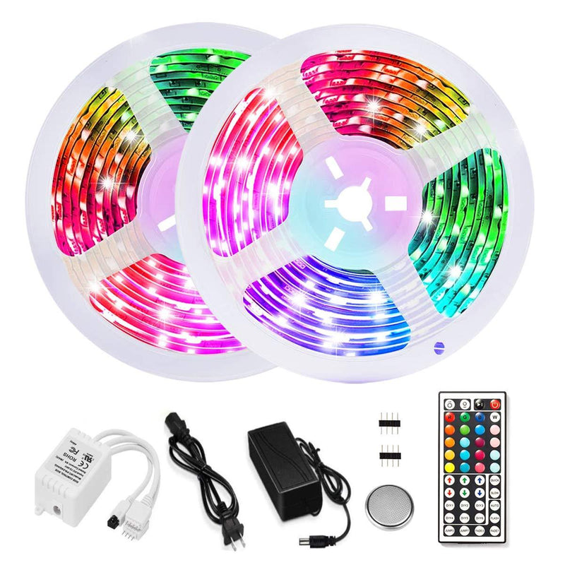 [AUSTRALIA] - Led Strip Lights 32.8ft Christmas Waterproof RGB 5050 Dimmable Led Tape Lights 300 LEDs Color Changing with 44keys IR Remote and Adapter for Home, TV, Bedroom, Ceiling, Decoration YOOGAA 