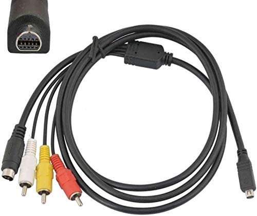 CEXO VMC-15FS Compatible AV Cable 10-Pin DVI DV TV-Out Audio Video Cable Cord Compatible with Sony Camcorder DCR-SX44, DCR-SX44e, DCR-SX45, DCR-SX45e, DCR-SX50, DCR-SX50e