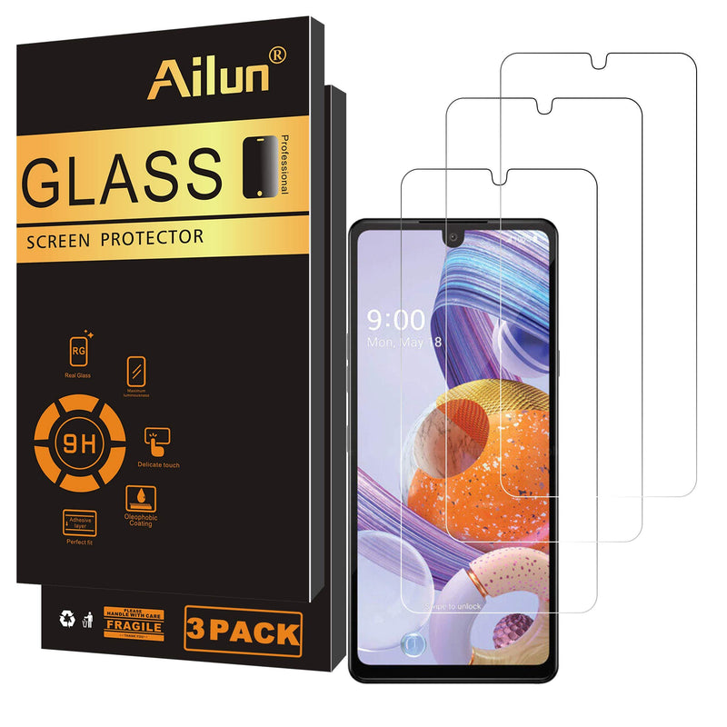 Ailun Screen Protector Compatible for LG stylo 6 3Pack 0.33mm 2.5D Edge Tempered Glass,Anti-Scratch,Case Friendly
