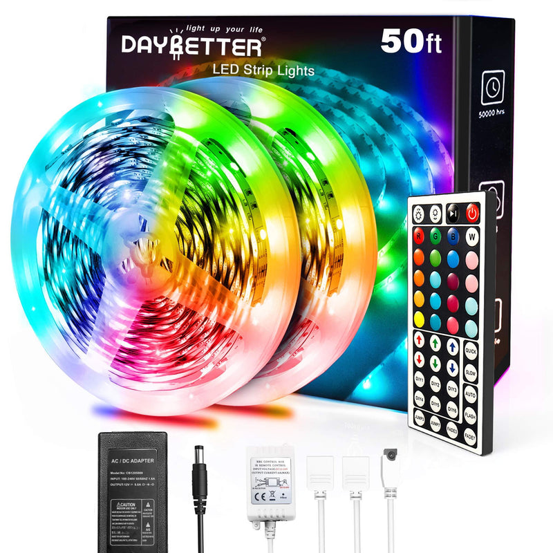 [AUSTRALIA] - Daybetter 5050 RGB Infrared Remote Control Color Changing 50ft Led Strip Lights 