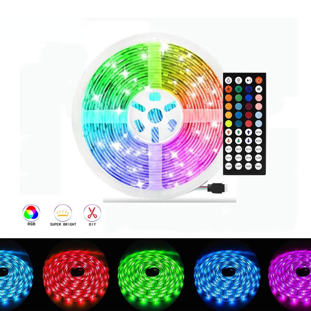[AUSTRALIA] - 50ft/15M LED Strip Light RGB CesCoo MultiColor Flexible Tape Lights 5050 SMD 450 LEDs Non Waterproof Rope Light with 44 Keys Wireless Controller and 24V Power Supply for Room Kitchen Party TV Deco 