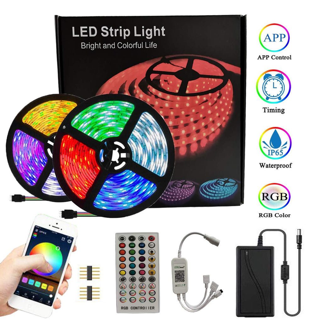 [AUSTRALIA] - Smart RGB LED Strip 32.8ft Tape Light 300 LEDs WiFi APP Control Music Sync 16 Million Colors Waterproof for Room, Home, Kitchen, TV, Party, Halloween, Christmas 
