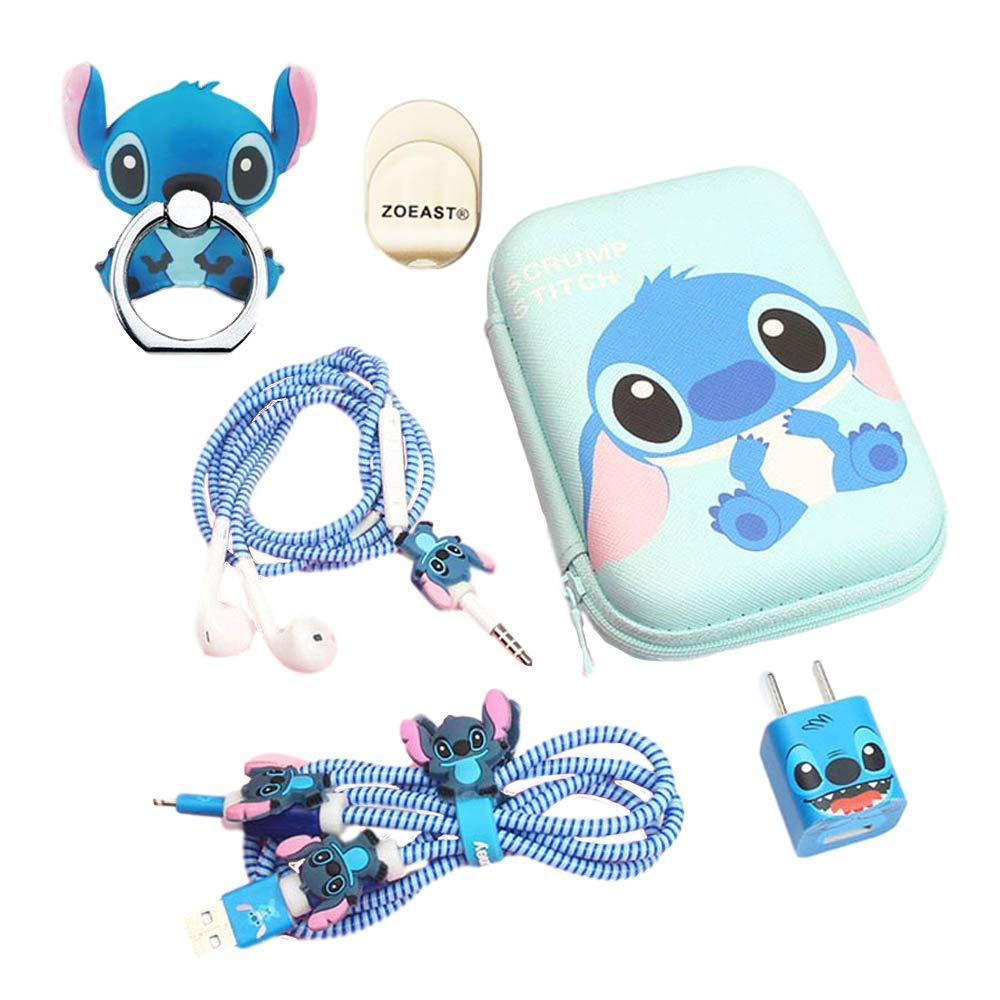 ZOEAST(TM) Stitch Set DIY Protectors Phone Ring Apple Data Cable USB Charger Data Line Earphone Wire Saver Protector Compatible iPhone 5 5S SE 6 6S 7 8 Plus X IPad iPod iWatch (Advanced Stitch) Advanced Stitch