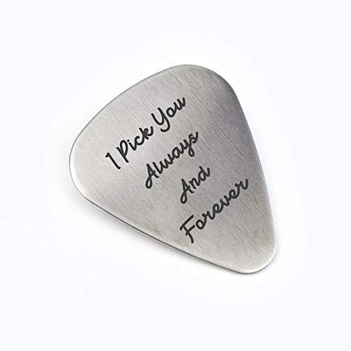 I pick you always and forever guitar pick,Valentine's day gift | Anniversary gift for husband anniversary musical gift| Boyfriend musician gift | Birthday Gift for guitarist Wedding Christmas gifts