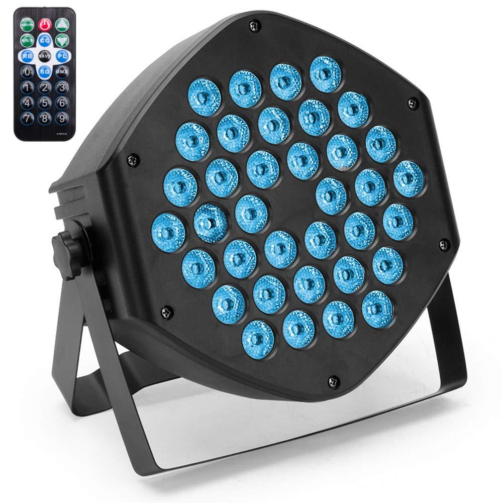 [AUSTRALIA] - Stage Lighting Par Lights U`King RGB 1W x 36LED Wash Light with 7 Channel by DMX and Remote Control Uplighting for DJ Events Wedding Disco Parties Bar Church Black - 1 Pack 