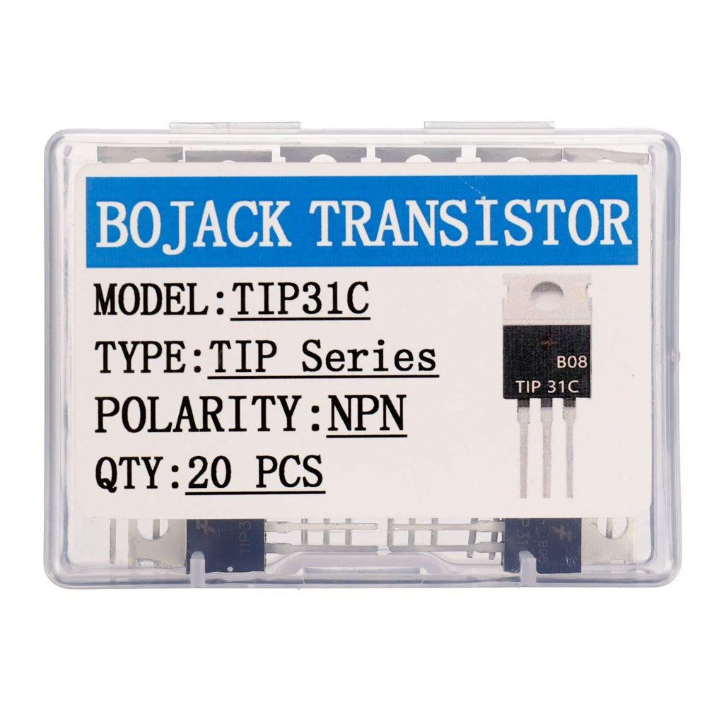 BOJACK TIP31C NPN 3 A 100 V Silicon Epitaxial Power Transistors TIP31 3 amp 100 Volt Darlington Transistors TO-220 (Pack of 20 Pcs)