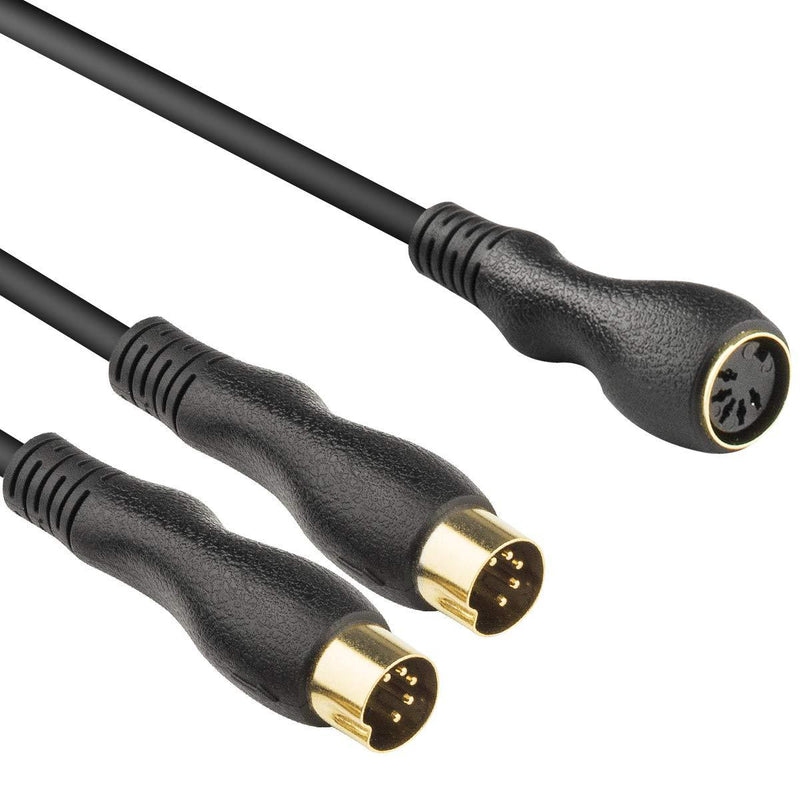 EBXYA MIDI Y Splitter Cable - 5 Pins Din MIDI Female to Dual 5 Pin Din MIDI Male Adapter Cable, 3 Feet