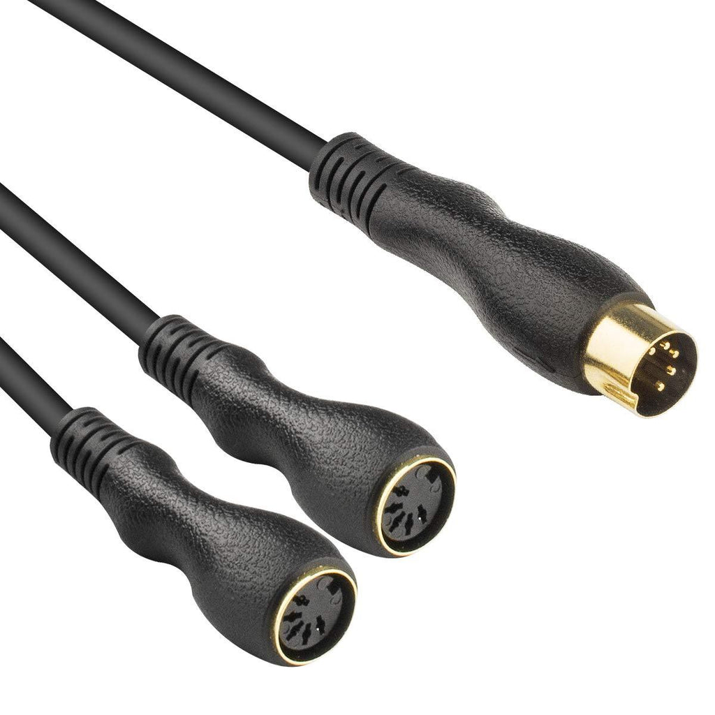 EBXYA MIDI Y Splitter Cable - 5 Pins Din MIDI Male to Dual 5 Pin Din Female Cable, 3 Feet