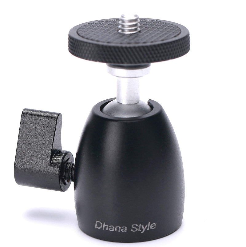 Dhana Style Mini Ball Head Tripod Mount Angle Adjustable 360° pan 90° tilt Tripod Mount Adapter with1/4 Screw for Camera Cell Phone Holder Type: Q-SJ black