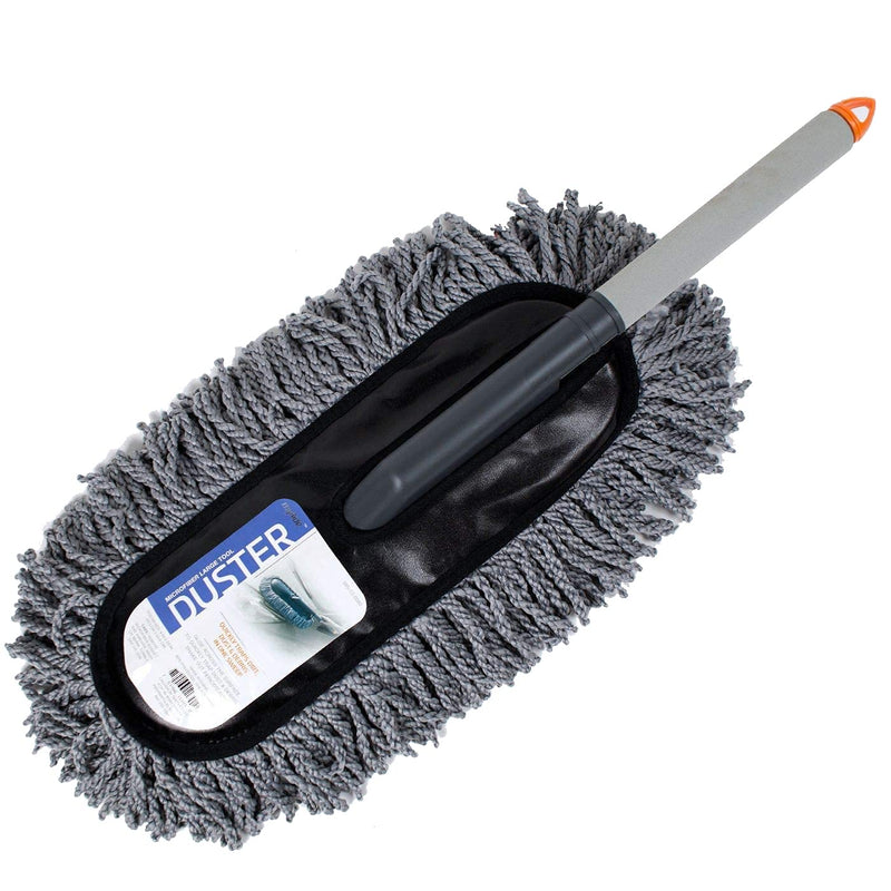 MyRide Microfiber Hand Duster for Cleaning with Handle, 20” Long Pole Dusters for Car Interior and Exterior, Home, Blinds, Ceiling Fan, Desk, Electronics, Washable Head