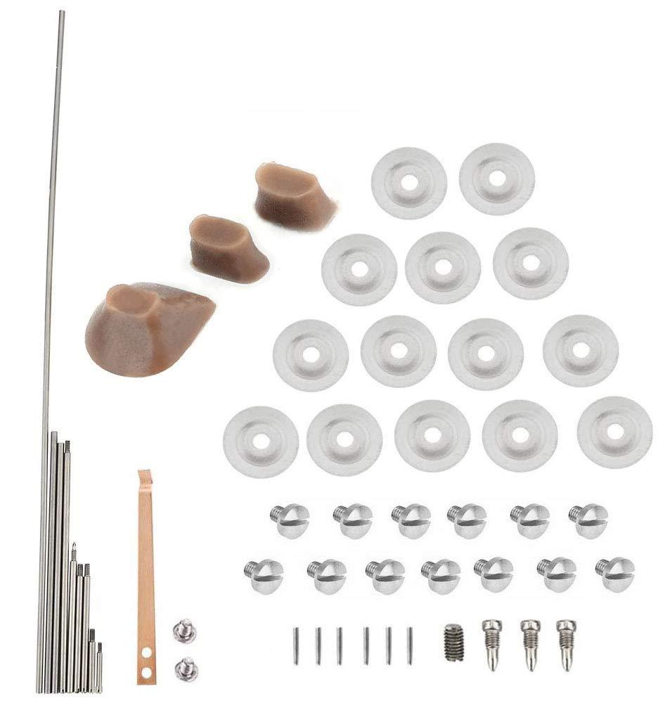 Jiayouy Flute Repair Kit Flute Pads + Key shaft + Screws + Gaskets + Rubber Brick Practical DIY Repair Maintenance Kit Set