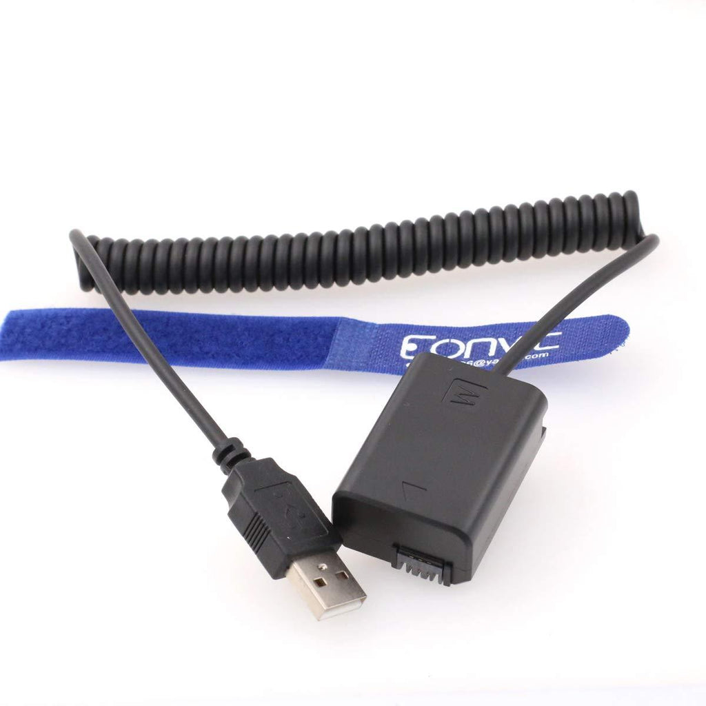 Eonvic 5V USB NP-FW50 Dummy Battery Coupler Adapter Cable for Sony Alpha 7 A7R2 S2 A6300 NEX7 Camera