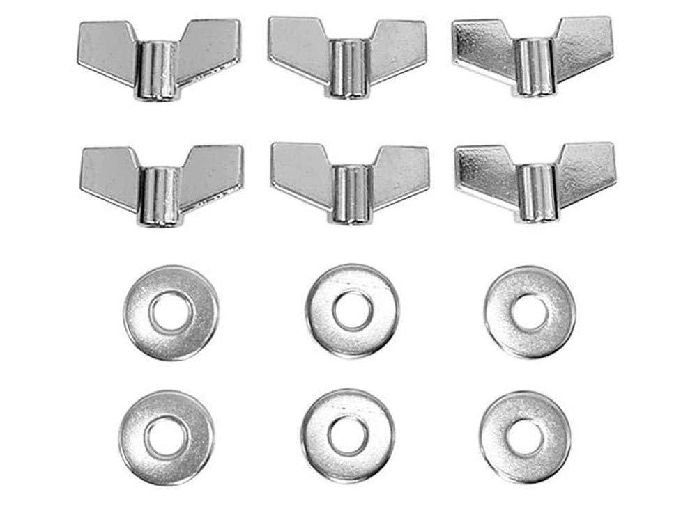 Jiayouy 12 Pieces Cymbal Replacement Accessories Cymbal Wing Nuts and Metal Washers Replacement for Cymbal Stackers Silver