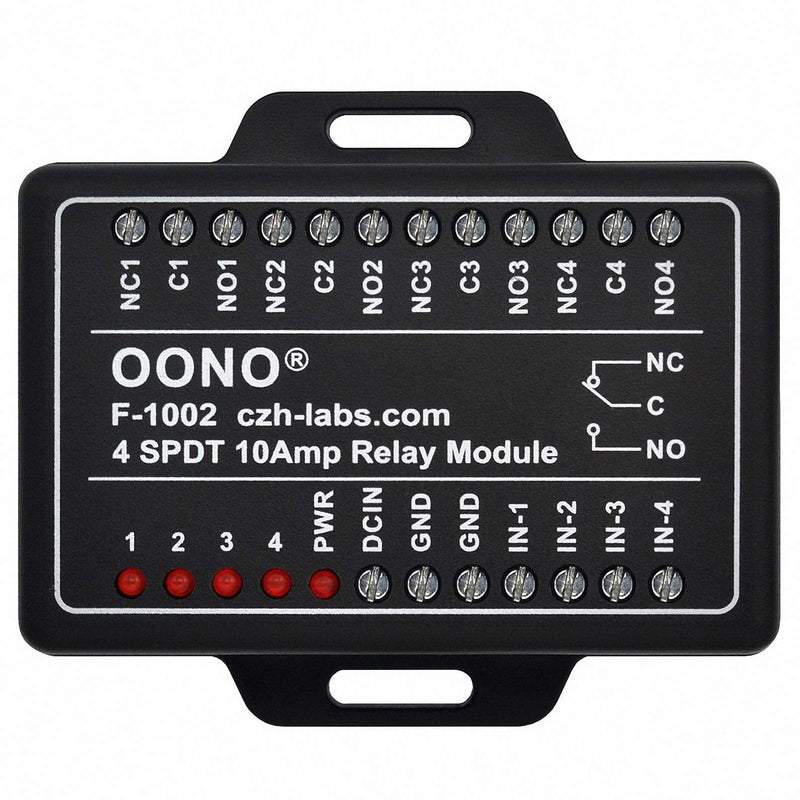OONO 4 SPDT 10Amp Power Relay Module for Raspberry Pi etc IoT Project, DC5V Version DC 5V