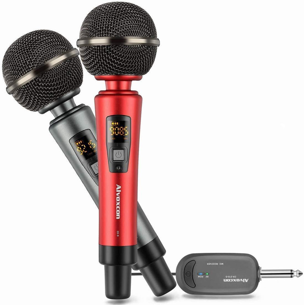 [AUSTRALIA] - Wireless Microphone System, Rechargeable UHF Dynamic Handheld mics for iPhone, DSLR Camera, Karaoke, PA Speaker, DJ, Video Vocal Recording, Singing, YouTube, Podcast, Vlog, Church, Interview 