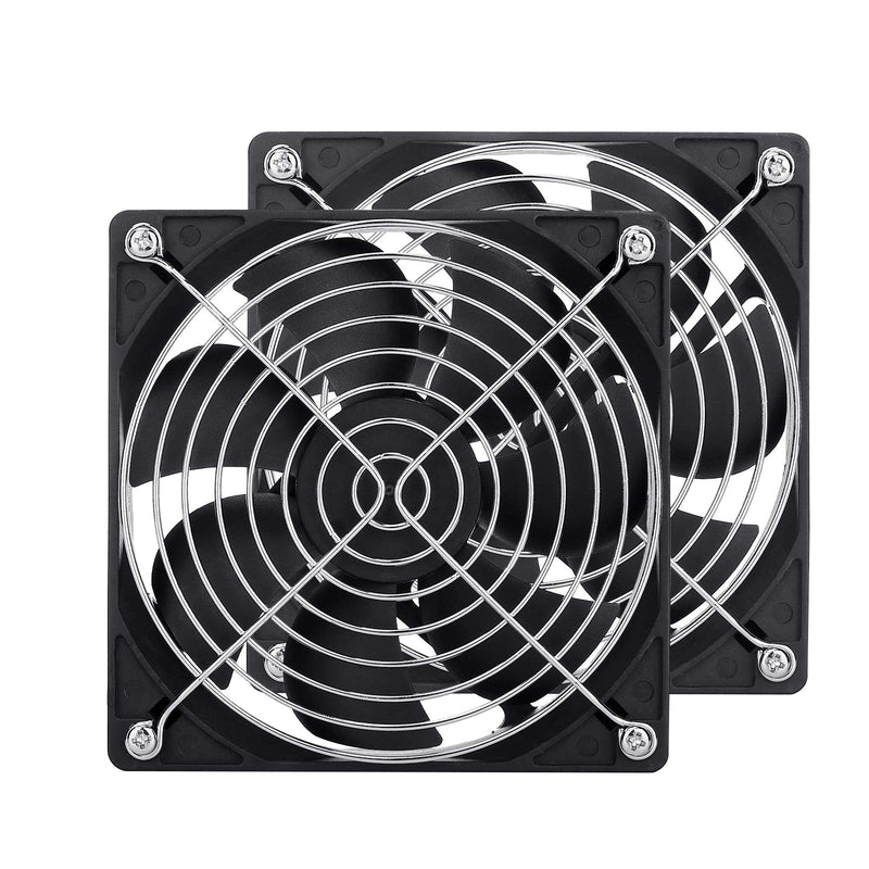 KEYFANCLUB 2-Pack 120mm Fan DC 12V Computer Fan 120mm x120mm x 25mm 2-Pin High Performance Cooling Fan 1500RPM