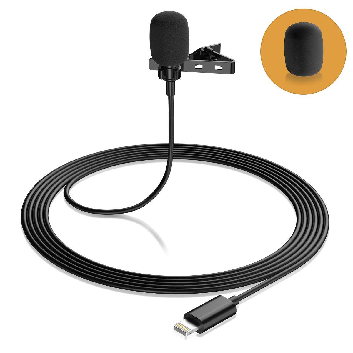 iPhone,　Lapel　Phone,　Professional　Lavalier　for　for　Eafing　On　Microphone　Microphone　Lav　Podcast/YouTube/Interview/Vlog/Video/Lecture　(79ft)　Mic　for　Clip　Recording