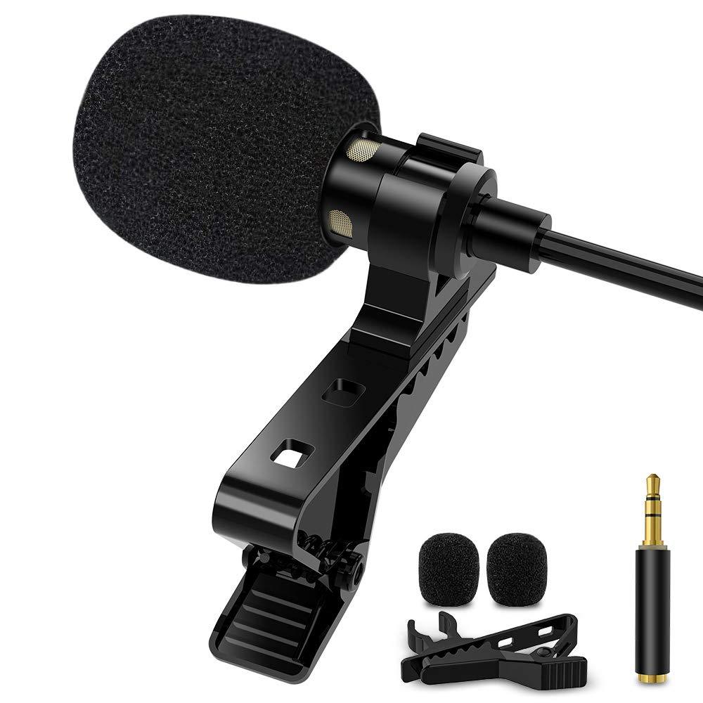 [AUSTRALIA] - 1Mii Lavalier Lapel Microphone Clip-on Omnidirectional Condenser Recording Mic for iPhone Android & Windows Smartphones, YouTube, Interview, Studio, Video Recording 