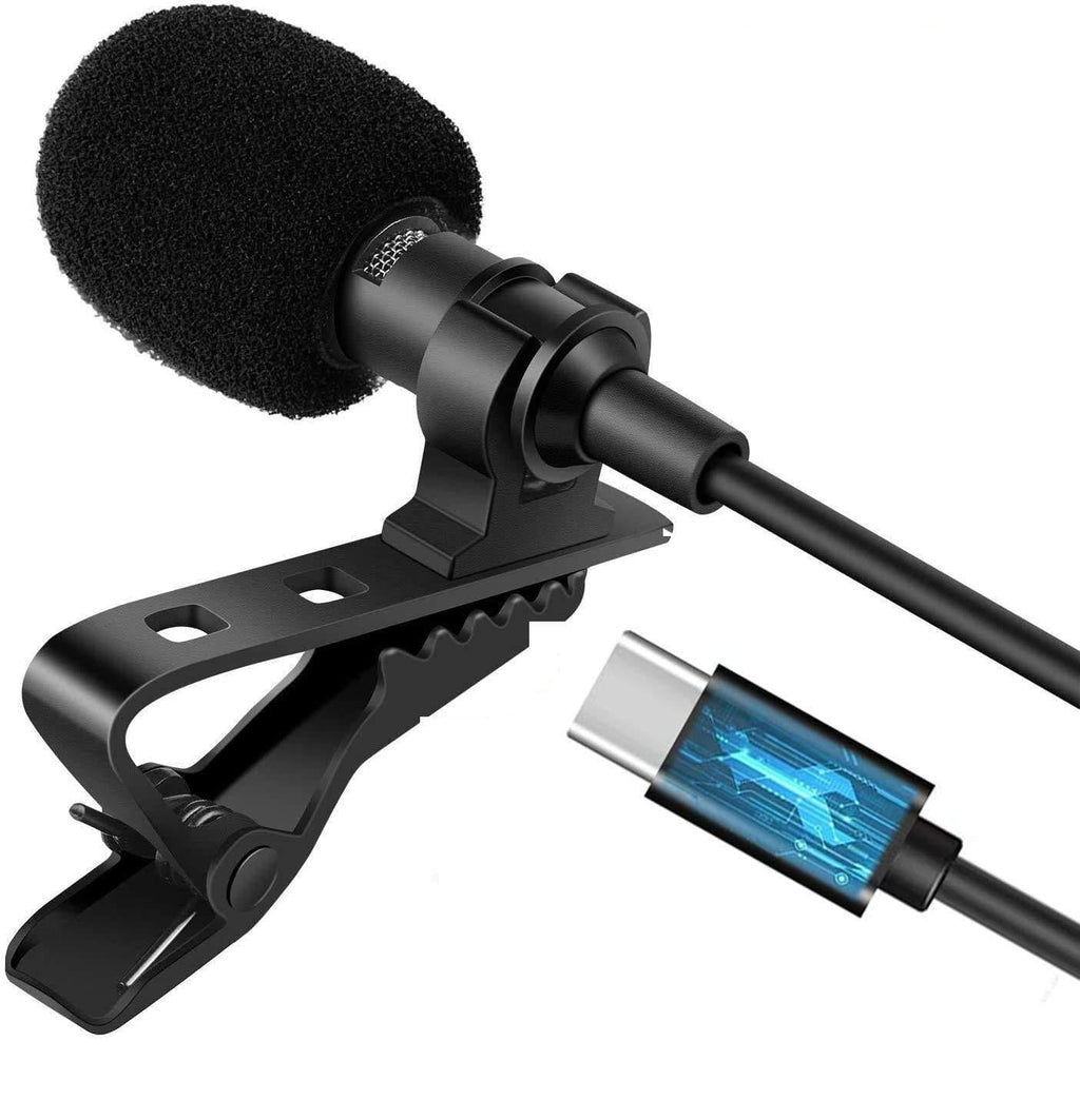 [AUSTRALIA] - Onepeace Microphone Professional for USB Type-C Lavalier Lapel Omnidirectional Condenser Mic Phone Audio Recording Easy Clip-on Mic for YouTube, Interview, Conference for USB C Interface Device (5ft) 