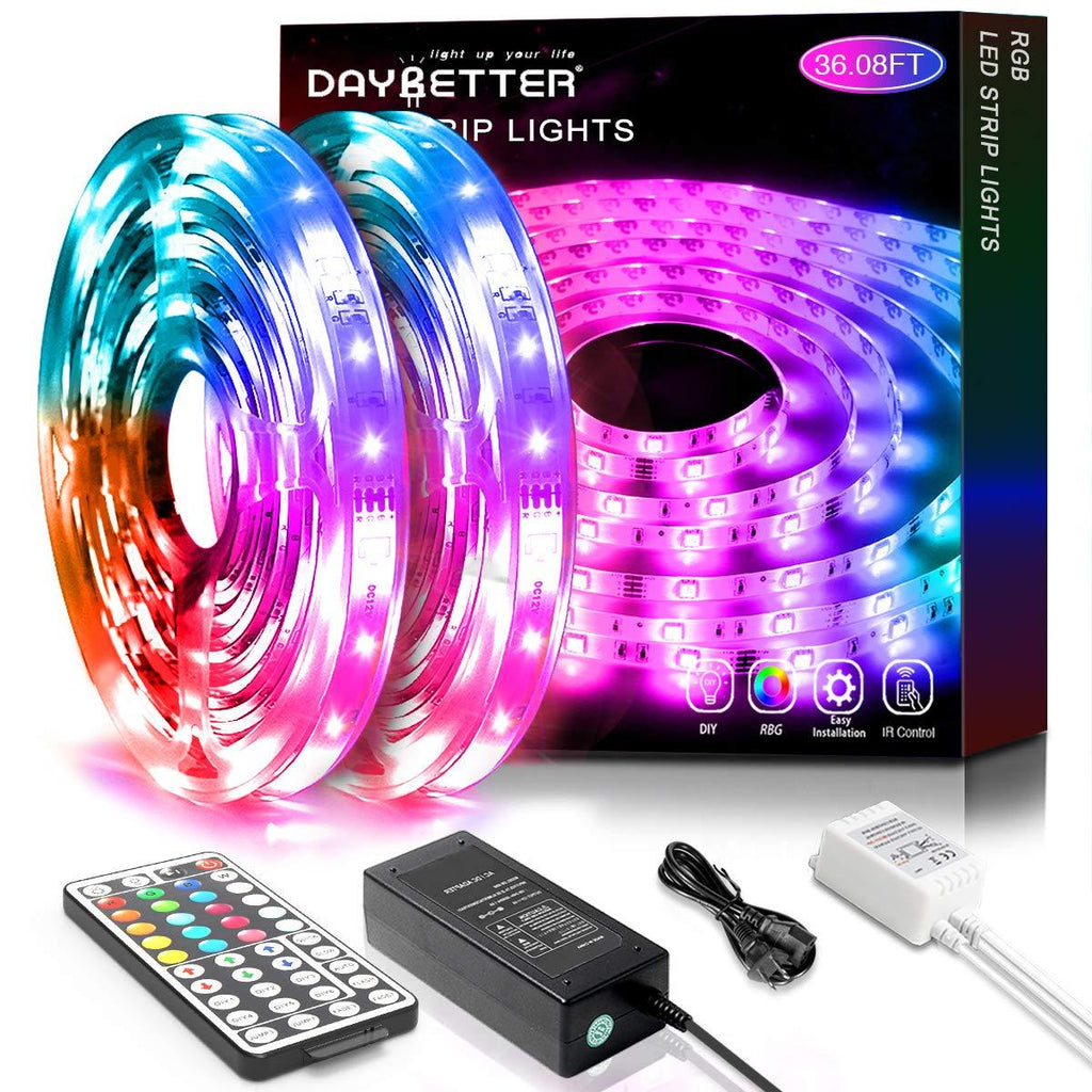[AUSTRALIA] - Daybetter 36.08ft Led Lights for Bedroom 11m with Remote and Power Supply Flexible Color Changing RGB Led Light Strips（2 Rolls of 18.04ft） 
