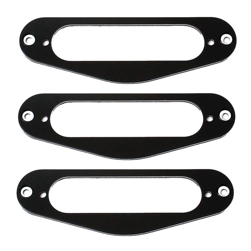 EXCEART 3pcs Guitar Single Coil Pickup Mounting Rings Frame Mounting Rings Electric Guitar Replacement Parts (Black) Black