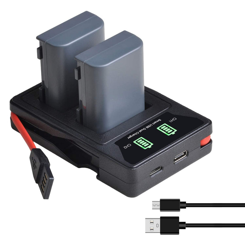NB-2L NB-2LH Battery and LED Dual Charger Compatible with Digital Rebel XTI XT PowerShot G7 G9 S70 S80 S60 S50 S30 S40 S45 EOS 400D 350D DC410 DC420 VIXIA HF R10 HF R100 HF R11