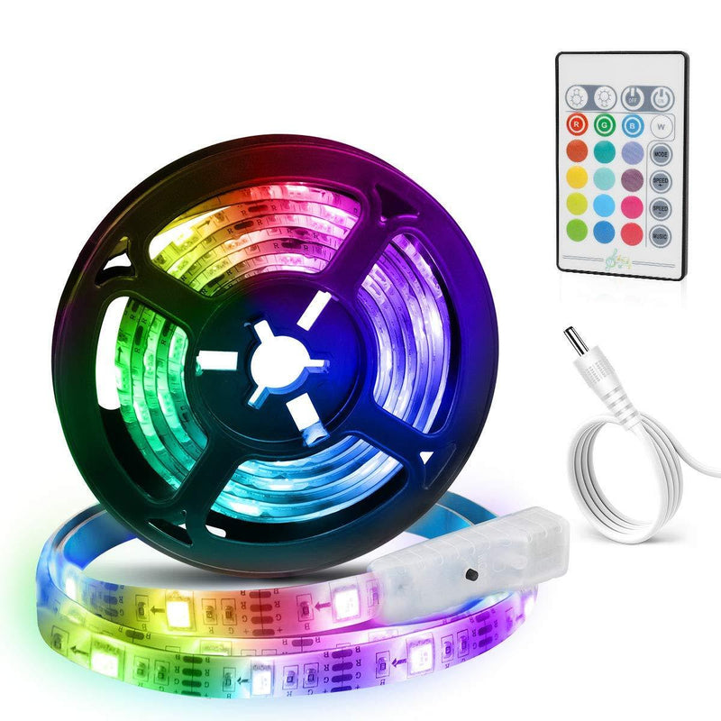 [AUSTRALIA] - USB TV Backlight 6.6ft, Lacoco LED Strip Lights Sync to Music, Bias Lighting, USB Powered LED Light Strip with RF Remote Control, Color Changing Light Strip Kit Decoration for Flat Screen TV, PC 2m 