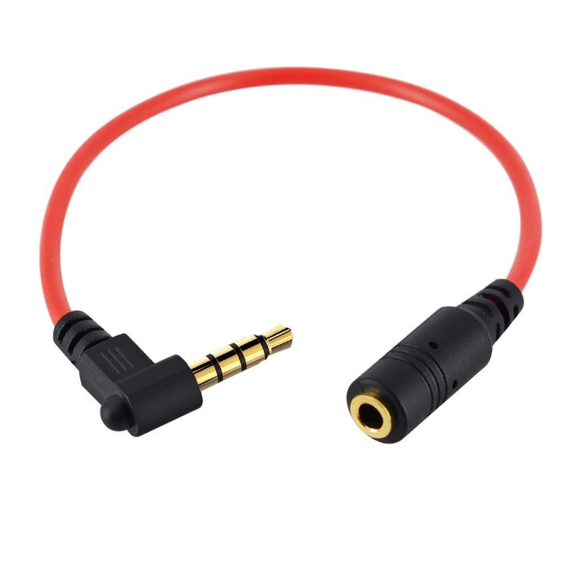 [AUSTRALIA] - 3.5mm TRS to TRRS Adapter, TRS Female to TRRS Male Microphone Adapter Cable Right Angle 1/8 Mic Cord for iPhone, Android, Smartphones, Tablets 