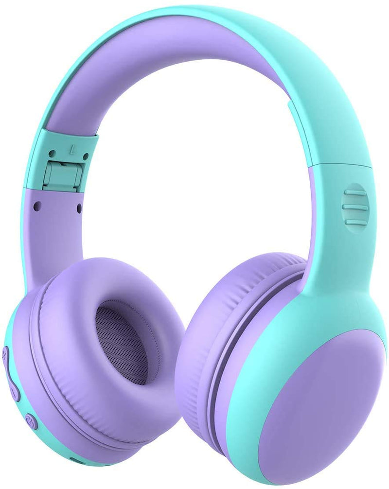 gorsun Bluetooth Kids Headphones with Microphone,Children's Wireless Headsets with 85dB Volume Limited Hearing Protection,Stereo Over-Ear Headphones for Boys and Girls (Purple) Purple