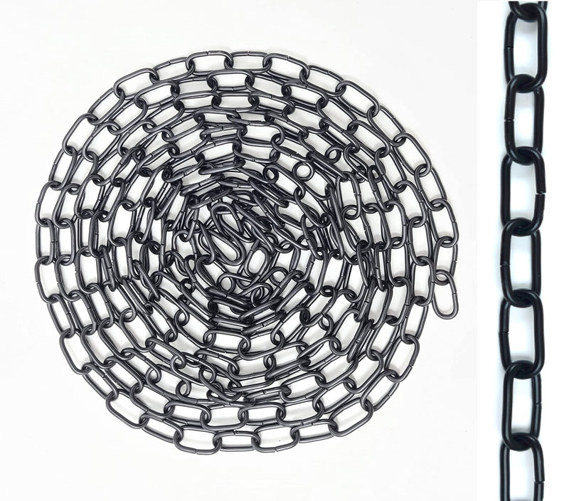 #100 x 10 ft. Hobby/Craft Oblong Decorator Steel Chain, Black, 0.087" Diameter, 10ft Length, 13 lbs Load Capacity
