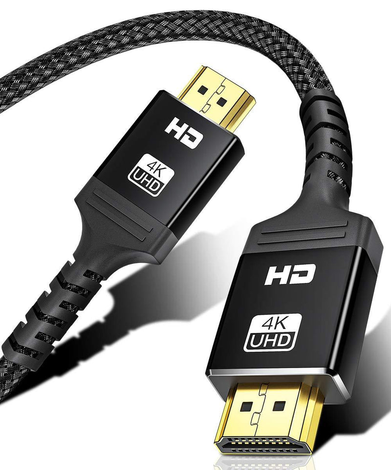 4K HDMI Cable 3 ft | High Speed, 4K @ 60Hz, Ultra HD, 2K, 1080P & ARC Compatible | for Laptop, Monitor, PS5, PS4, Xbox One, Fire TV, Apple TV & More（Black） 3FT Black