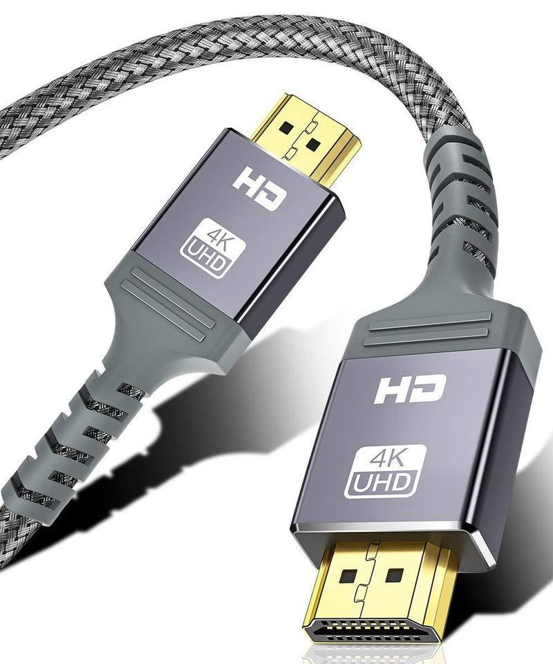 4K HDMI Cable 6 ft | High Speed, 4K @ 60Hz, Ultra HD, 2K, 1080P & ARC Compatible | for Laptop, Monitor, PS5, PS4, Xbox One, Fire TV, Apple TV & More（Grey） 6FT Gray