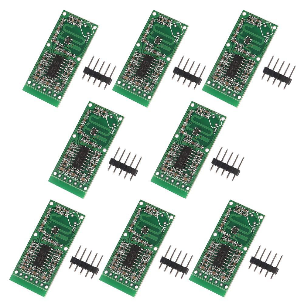 Aitrip 8pcs Microwave Radar Sensor RCWL-0516 Switch Module Human Board Induction Board Detector 5-7M Detection Distance 4-28V Compatible with Arduino Raspberry PI,Human Rat Cat Detector