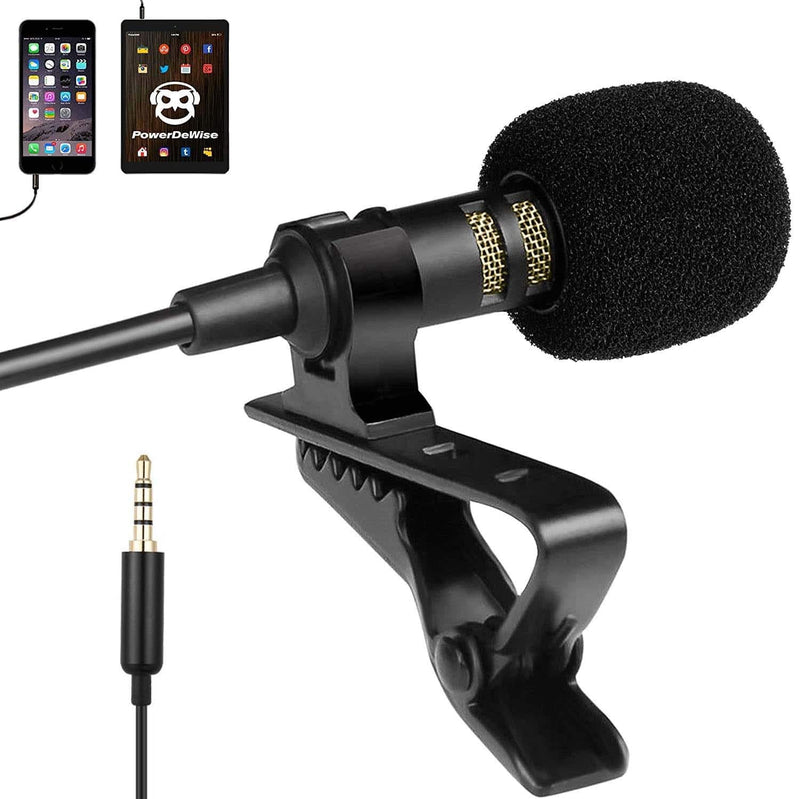 [AUSTRALIA] - Mini Portable Lavalier Clip-on Microphone Condenser Lapel Microphone, Suitable for iPhone/Android SLR Camera Computer, Very Suitable for Recording YouTube/Interview/Video/Real-time/Voice Commands 