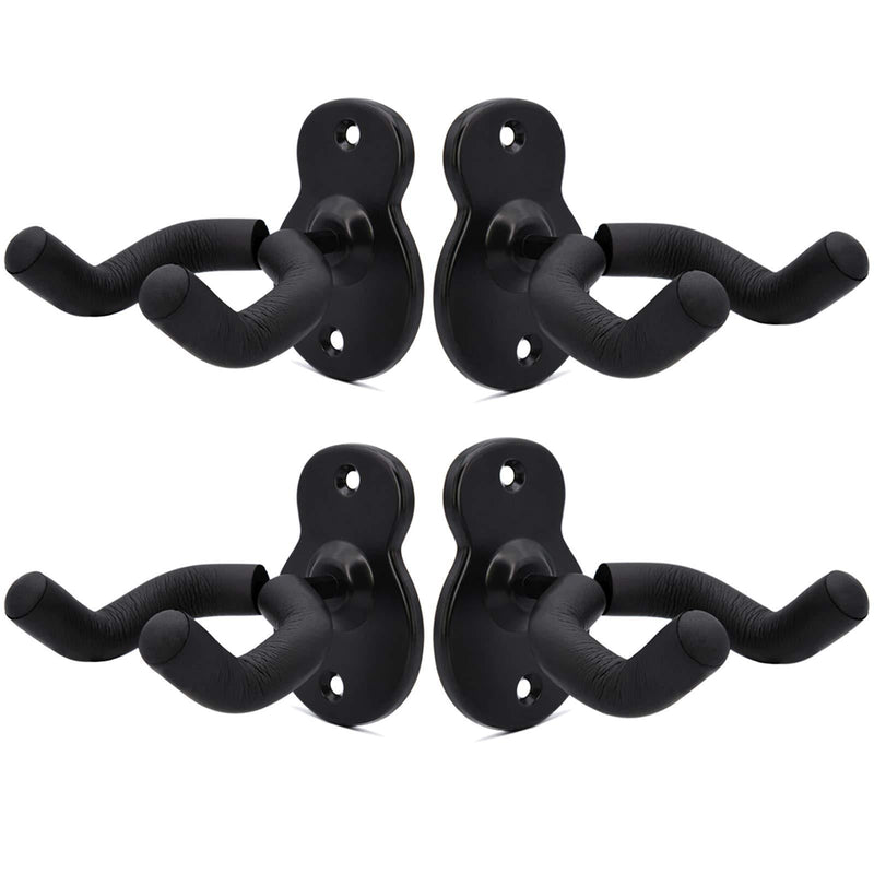 Guitar Wall Mount, Guitar Wall Hanger Stands Holders Hooks 4 Pack- Home and Studio Guitar Keeper - Metal Guitar Style Acoustic Electric Bass Ukulele Guitars Wall Hangers