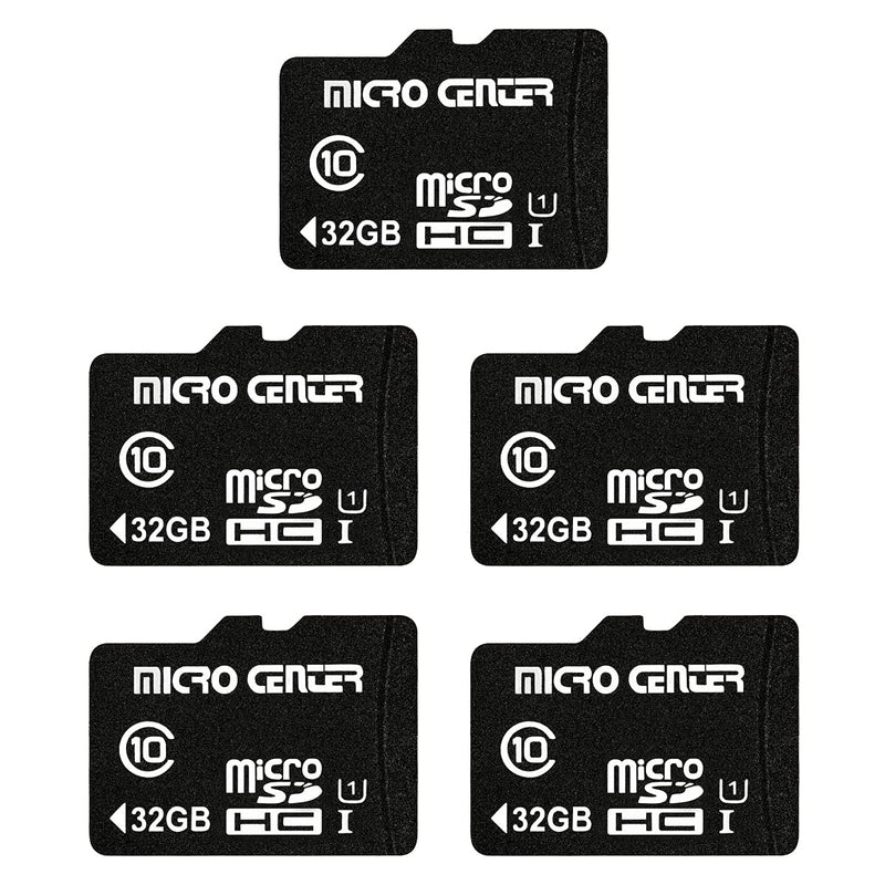 Micro Center 32GB Class 10 Micro SDHC Flash Memory Card with Adapter for Mobile Device Storage Phone, Tablet, Drone & Full HD Video Recording - 80MB/s UHS-I, C10, U1 (5 Pack) 32GB - 5 pack