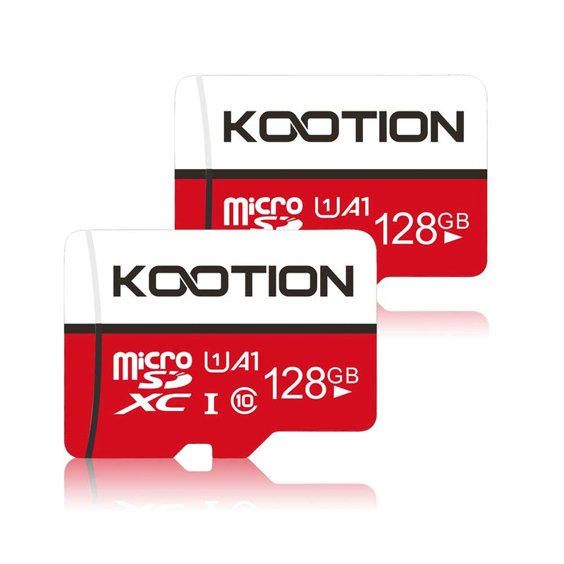 KOOTION 2-Pack 128GB Micro SD Card Class 10 Micro SDXC Card 128GB UHS-1 Memory Card Ultra High Speed TF Card, C10, U1, 128 GB 2×128GB