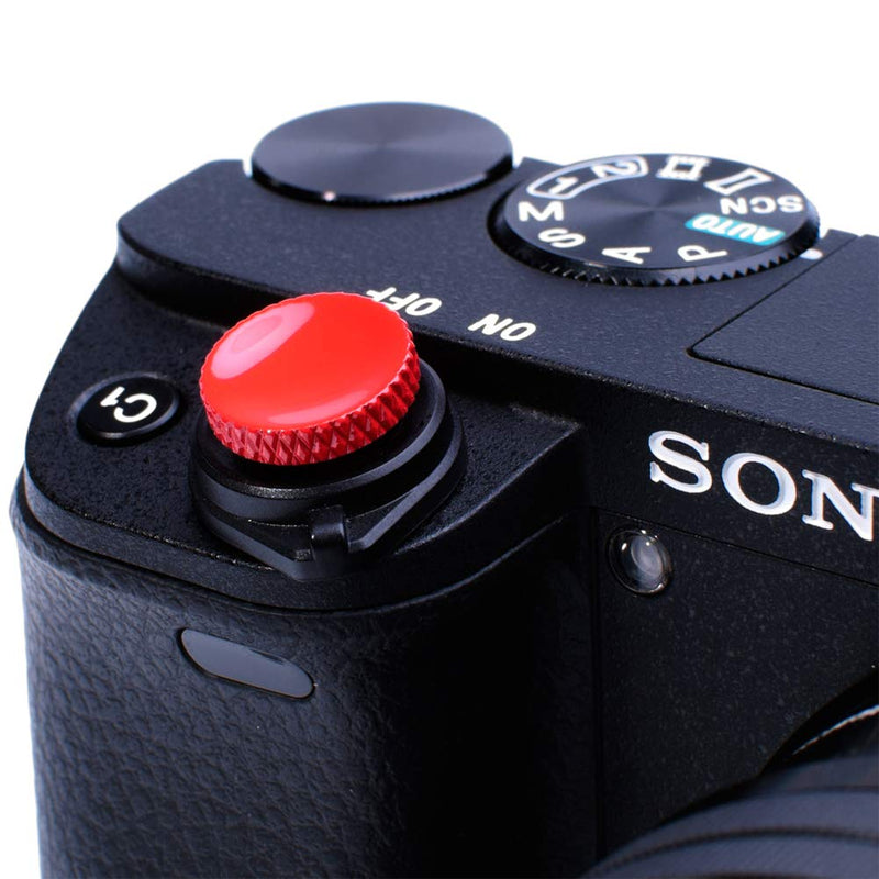 VKO Camera Soft Release Shutter Button Cap Compatible with Sony ZV-1 ZV1 RX100M7 RX100M6 RX100M5 RX100M4 RX100M3 A6000 A6100 A6300 A6400 A7R A7S A7 Flat Surface Shutter Button Cameras Red(2 Pack)