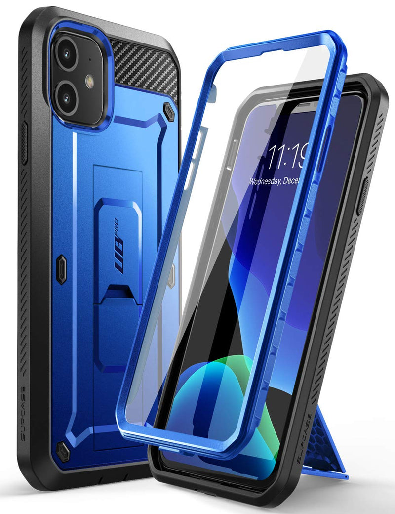 SupCase Unicorn Beetle Pro Series Case Designed for iPhone 11 6.1 Inch (2019 Release), Built-in Screen Protector Full-Body Rugged Holster Case (Royal Blue) Royal Blue