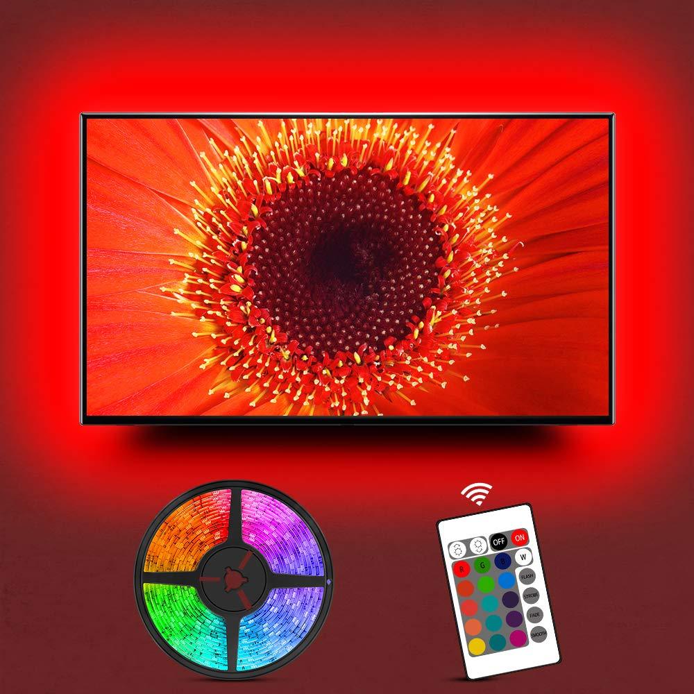 [AUSTRALIA] - TV LED Backlight,Hiromeco 8.2Ft TV USB Bias Lighting for 32 to 60inch TV with IR Remote, 20 Colors Changing TV Background Lights Ambient Mood Lighting for Monitor, Home, Gaming Room for 32-60inch 