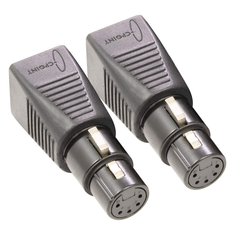 [AUSTRALIA] - 2 Pack - CPoint XLRJ45-5F 5 Pin XLR Female to RJ45 DMX Adaptors 