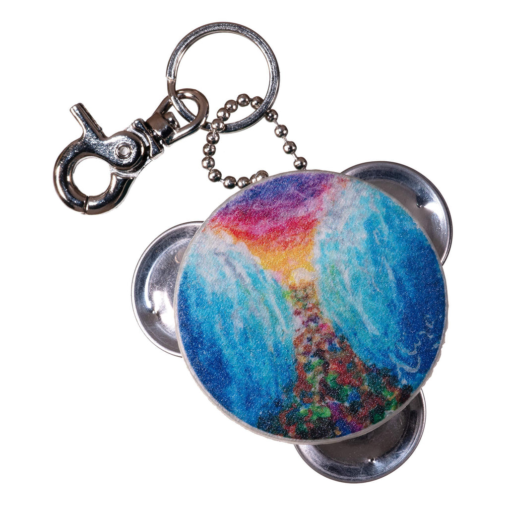 Tof Miriam Mystic Blue Splitting the Sea Tambourine Key Chain