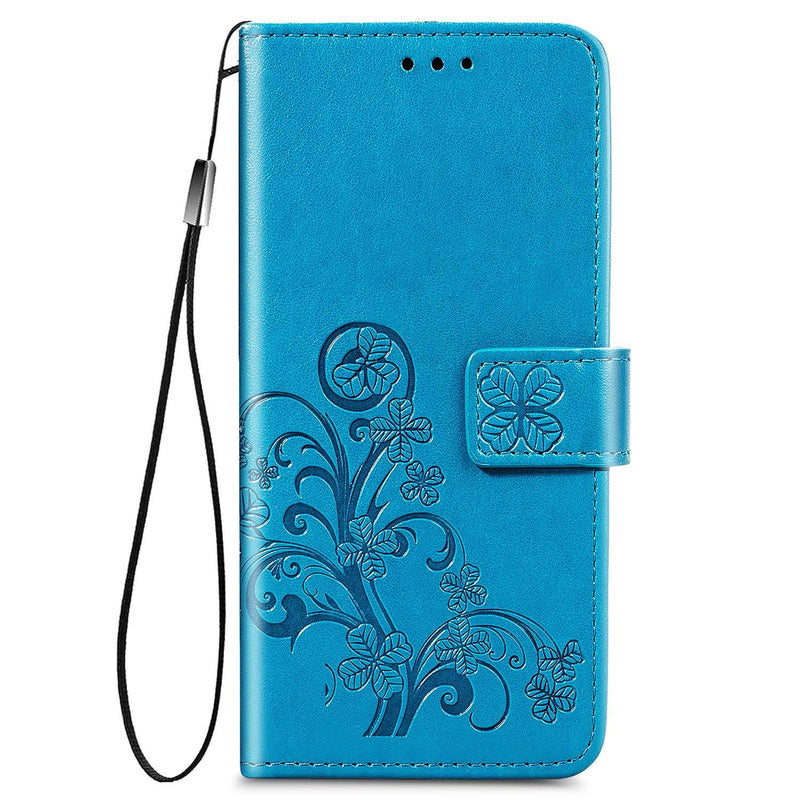 for LG Stylo 6 Wallet Case, [Flower Embossed] Premium PU Leather Flip Protective Case Cover with Card Holder and Stand for LG Stylo 6 2020 Release (Blue) Blue