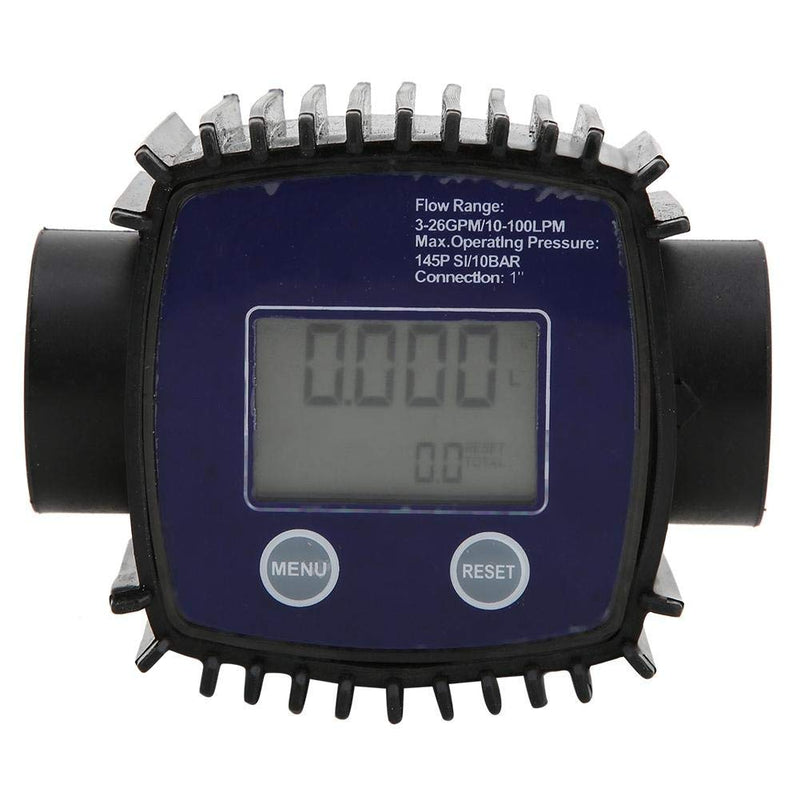 Flow Meter, K25 1 in Female Thread Flowmeter Digital Display Liquid Flow Sensor 10-120L/MIN, for Petroleum, Chemical, Pharmaceutical(Blue) Blue